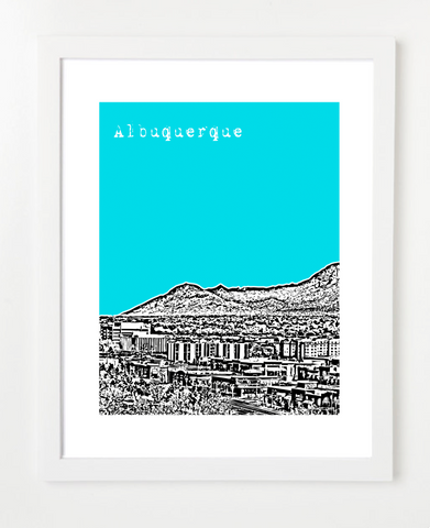 Albuquerque New Mexico USA  Skyline Art Print and Poster | By BirdAve Posters