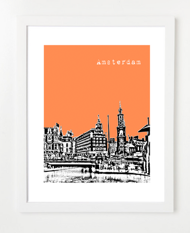 Amsterdam Netherlands Skyline Art Print and Poster | By BirdAve Posters