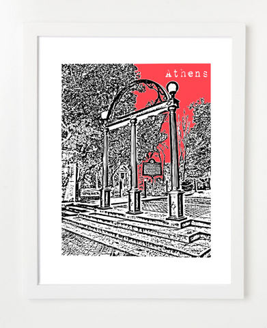 University of Georgia Skyline Art Print and Poster | By BirdAve Posters