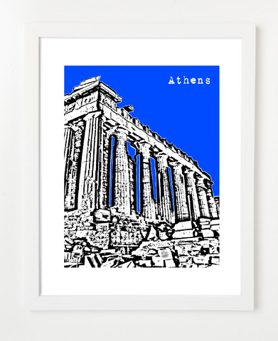 Athens Greece Europe Skyline Art Print and Poster | By BirdAve Posters