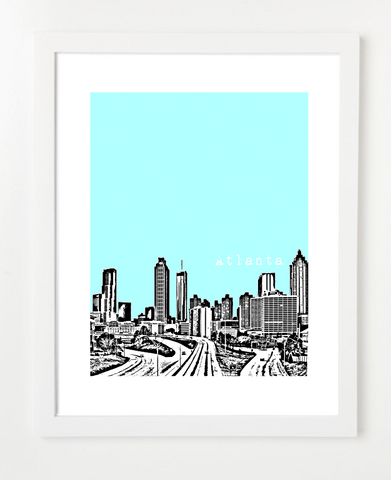 Atlanta Georgia Skyline Art Print and Poster | By BirdAve Posters