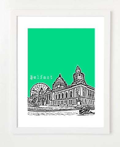 Belfast Ireland Europe Posters and Skyline Art Prints | By BirdAve 