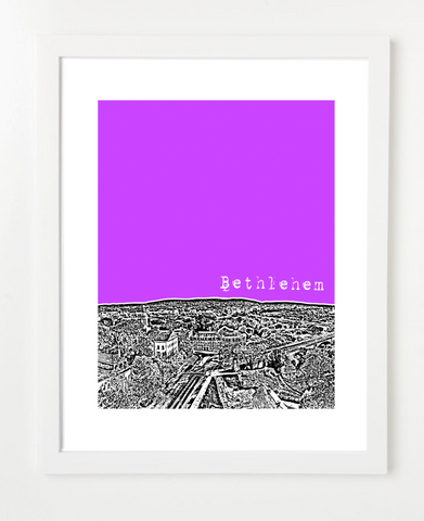 Bethlehem Pennsylvania Skyline Art Print and Poster | By BirdAve Posters