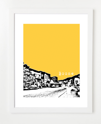 Boone North Carolina Skyline Art Print and Poster | By BirdAve Posters