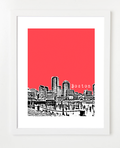 Boston Massachusetts USA Skyline Art Print and Poster | By BirdAve Posters