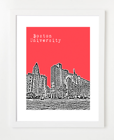 Boston University Marsh Plaza Skyline Art Print and Poster | By BirdAve Posters