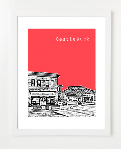 Castle Rock Colorado USA Skyline Art Print and Poster | By BirdAve Posters