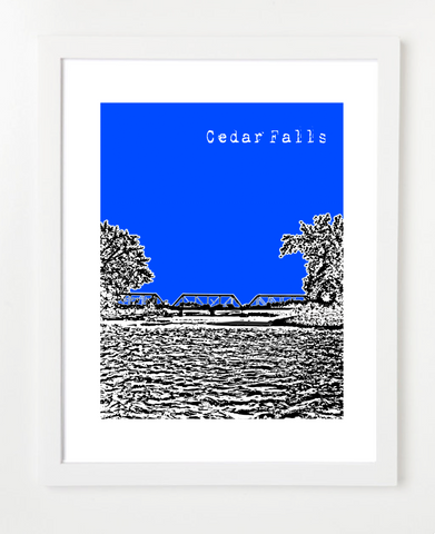 Cedar Falls Iowa Skyline Art Print and Poster | By BirdAve Posters