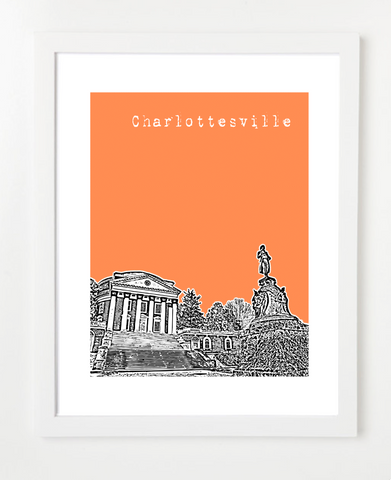 Charlottesville Virginia Skyline Art Print and Poster | By BirdAve Posters