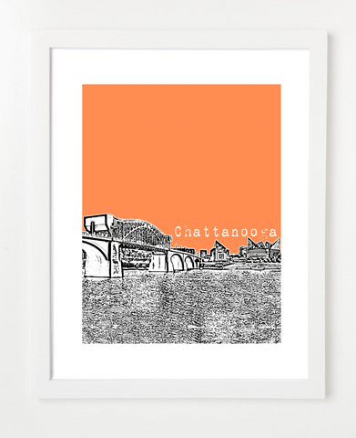 Chattanooga Tennessee Skyline Art Print and Poster | By BirdAve Posters