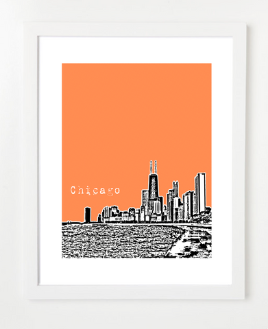 Chicago Illinois VERSION 2 Skyline Art Print and Poster | By BirdAve Posters