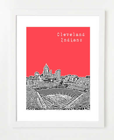 Cleveland Indians Progressive Field Skyline Art Print and Poster | By BirdAve Posters