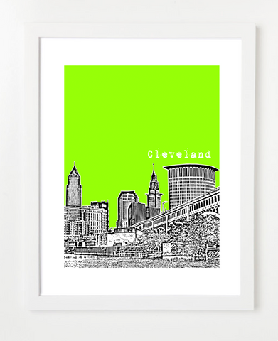 Cleveland Ohio Skyline Art Print and Poster | By BirdAve Posters