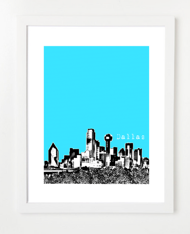 Dallas Texas Downtown Skyline Art Print and Poster | By BirdAve Posters