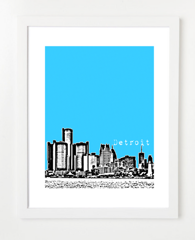 Detroit Michigan Skyline Art Print and Poster | By BirdAve Posters