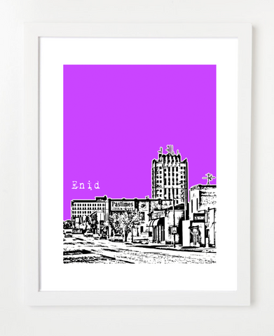 Enid Oklahoma Skyline Art Print and Poster | By BirdAve Posters