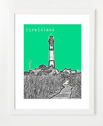 Fire Island, New York Poster by BirdAve. Hundreds of modern city prints available. Great for gift giving!  Fast delivery and personalized service. 