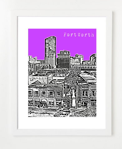 Fort Worth Texas Skyline Art Print and Poster | By BirdAve Posters