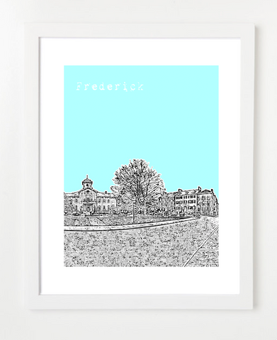 Frederick Maryland Skyline Art Print and Poster | By BirdAve Posters
