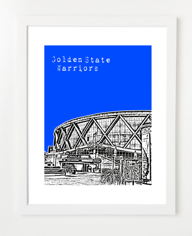 Golden State Warriors Oracle Arena Skyline Art Print and Poster | By BirdAve Posters