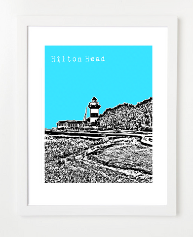 Hilton Head South Carolina Skyline Art Print and Poster | By BirdAve Posters
