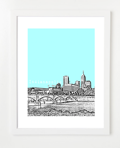 Indianapolis Indiana Skyline Art Print and Poster | By BirdAve Posters