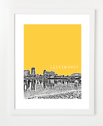 Little Rock Arkansas USA Skyline Art Print and Poster | By BirdAve Posters