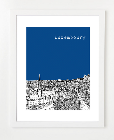 Luxembourg City Europe Posters and Skyline Art Prints | By BirdAve 