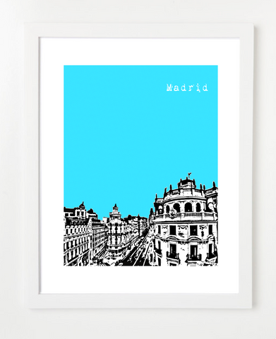 Madrid Spain Europe VERSION 1 Posters and Skyline Art Prints | By BirdAve 
