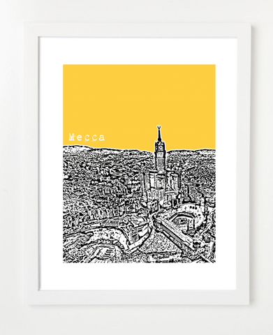 Mecca Saudi Arabia Middle East Posters and Skyline Art Prints | By BirdAve 