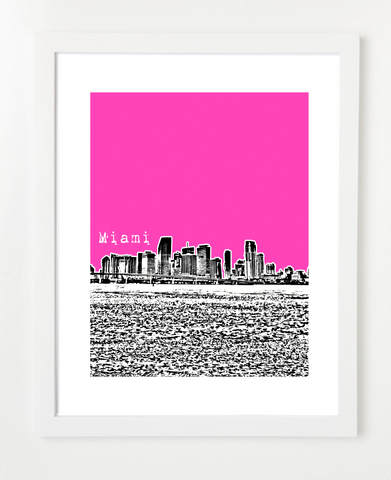 Miami Florida Skyline Art Print and Poster | By BirdAve Posters