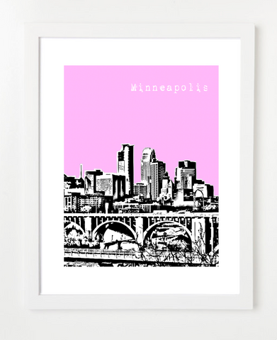 Minneapolis Minnesota VERSION 1 Skyline Art Print and Poster | By BirdAve Posters