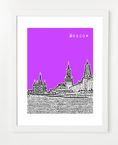 Moscow Russia Europe VERSION 2 Posters and Skyline Art Prints | By BirdAve 
