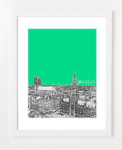 Munich Germany Europe Posters and Skyline Art Prints | By BirdAve 