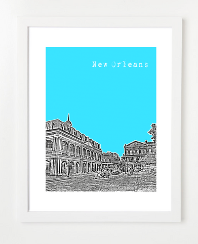 New Orleans Louisiana VERSION 2 Skyline Art Print and Poster | By BirdAve Posters