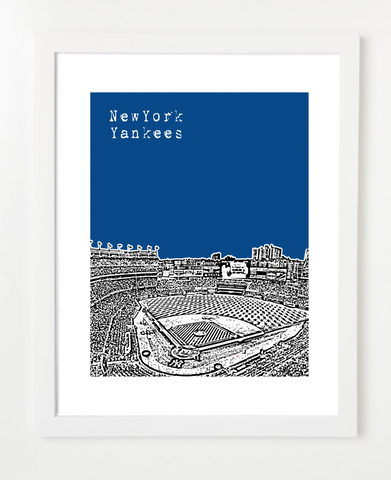 New York Yankees Yankee Stadium Skyline Art Print and Poster | By BirdAve Posters