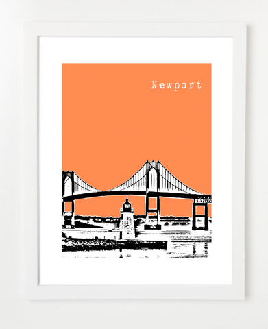 Newport Rhode Island Skyline Art Print and Poster | By BirdAve Posters