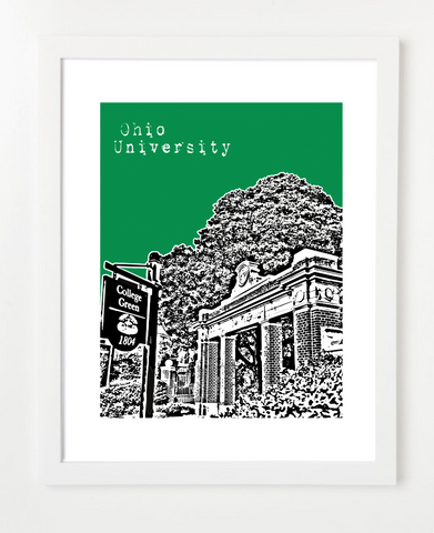 Athens Ohio Skyline Art Print and Poster | By BirdAve Posters