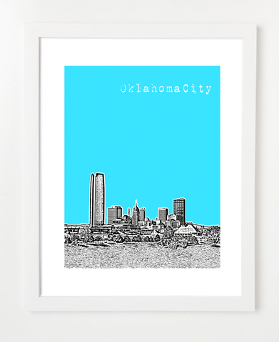 Oklahoma City Downtown Skyline Art Print and Poster | By BirdAve Posters