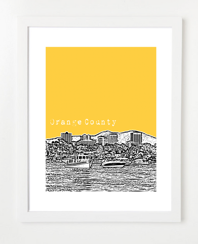 Orange County California Skyline Art Print and Poster | By BirdAve Posters