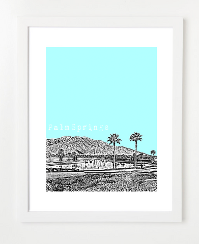 Palm Springs California USA Skyline Art Print and Poster | By BirdAve Posters