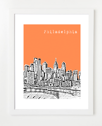 Philadelphia Pennsylvania Downtown Skyline Art Print and Poster | By BirdAve Posters