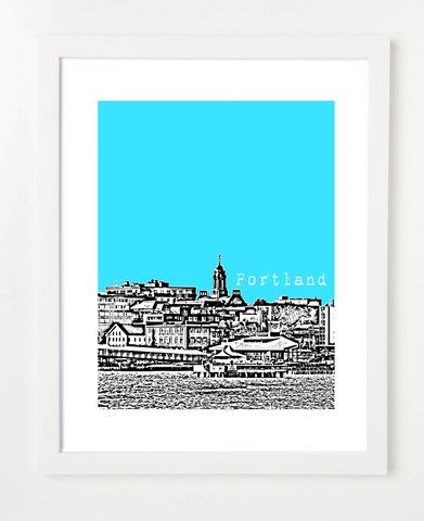 Portland Maine Skyline Art Print and Poster | By BirdAve Posters