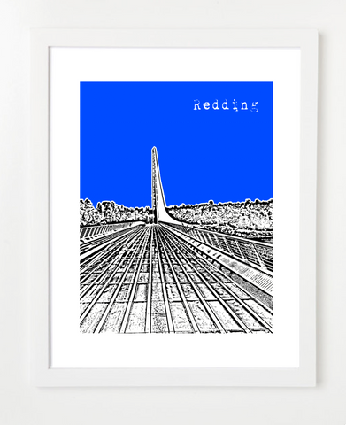 Redding California USA Skyline Art Print and Poster | By BirdAve Posters