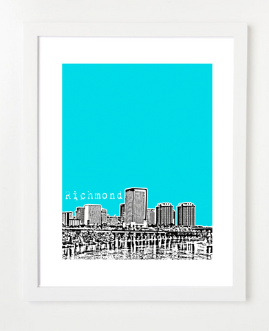 Richmond Virginia Downtown Skyline Art Print and Poster | By BirdAve Posters