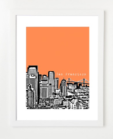 San Francisco California Skyline Art Print and Poster | By BirdAve Posters