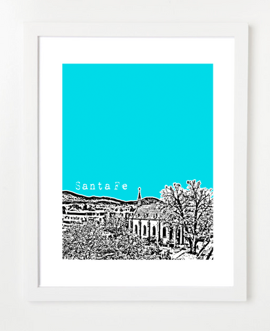 Santa Fe New Mexico Skyline Art Print and Poster | By BirdAve Posters