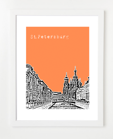 St. Petersburg Russia Europe Posters and Skyline Art Prints | By BirdAve 