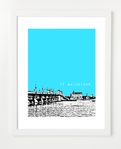 St. Augustine Florida Skyline Art Print and Poster | By BirdAve Posters