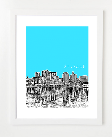 St. Paul Minnesota Skyline Art Print and Poster | By BirdAve Posters